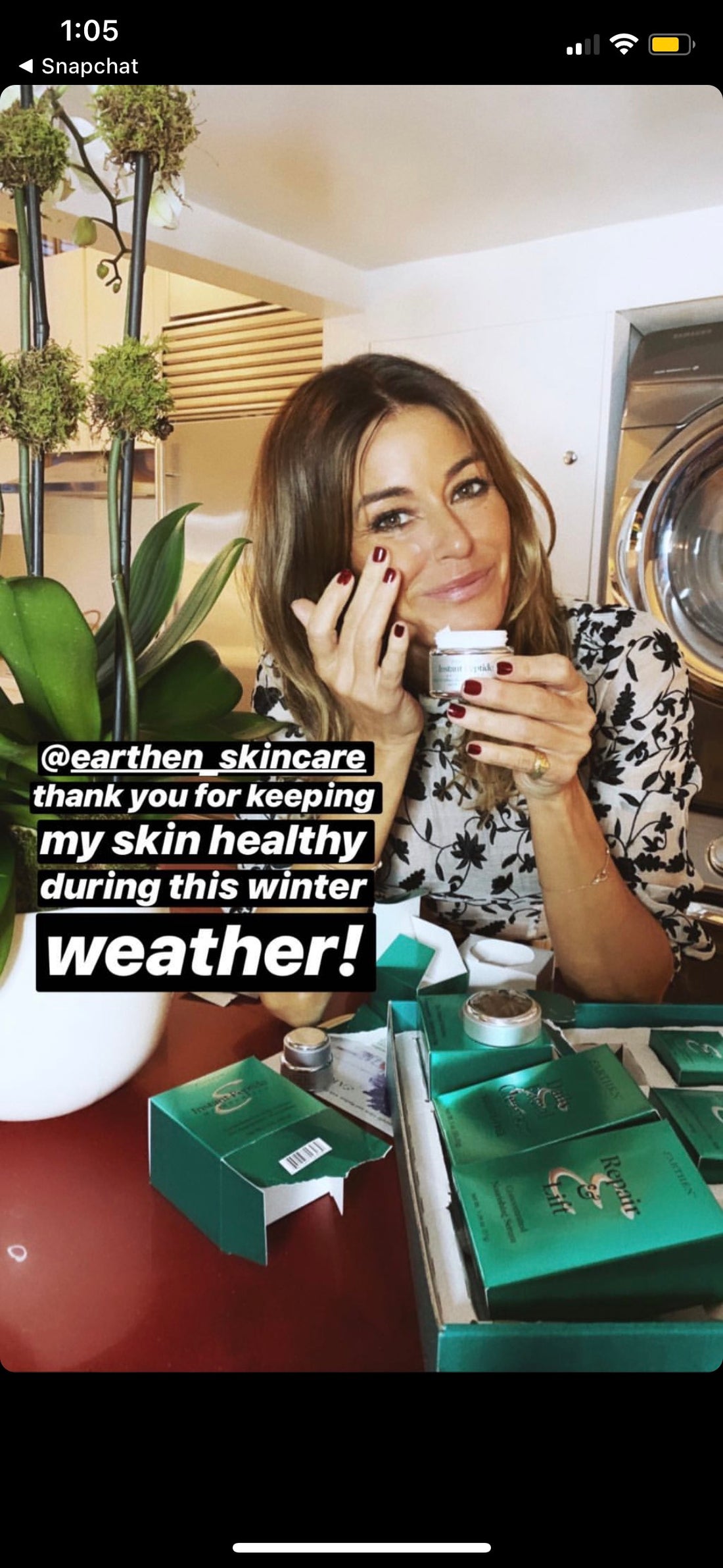 Kelly Bensimon uses Earthen SkinCare For Her Winter Skin
